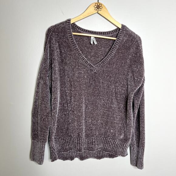 Mudd Purple Chenille V Neck Sweater - Picture 4 of 8